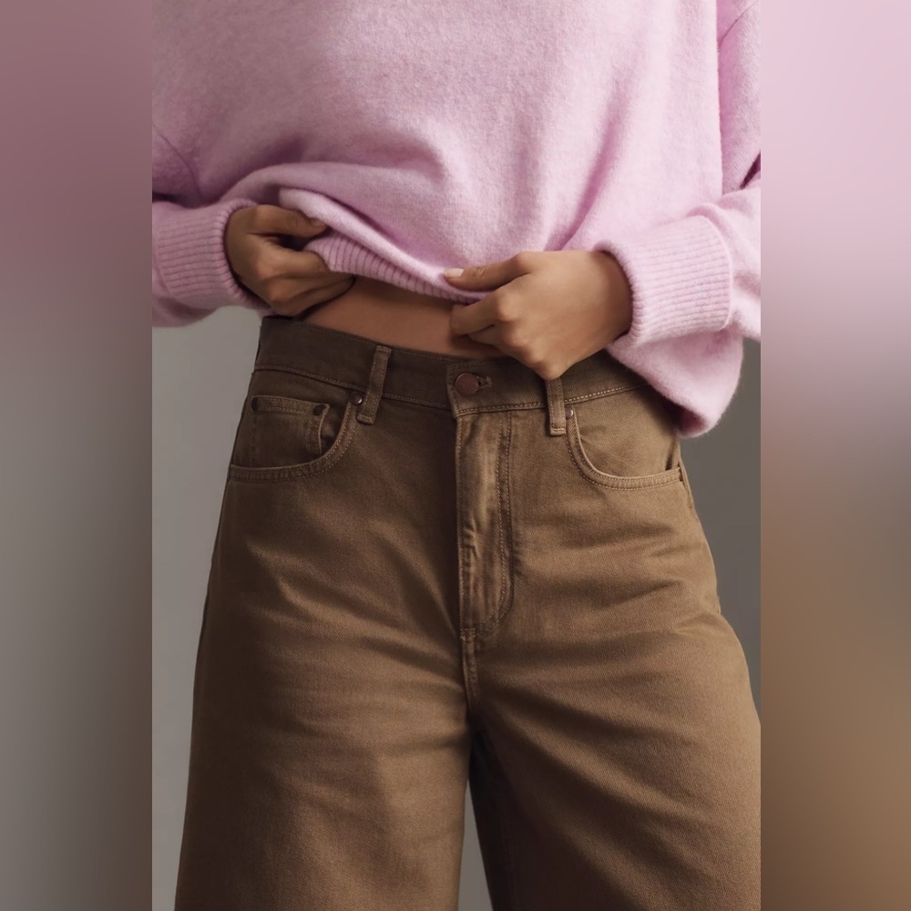 NWT! Anthropologie Pilcro Moss High-Rise Wide-Leg Puddle Jeans - Size 26 ⚽️ - Picture 4 of 9
